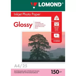 Фотобумага для струйной печати Lomond 0102043, глянцевая, 150 г/м², A4, 25 листов