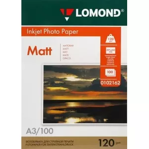 Matēta foto tintes papīra Lomond 120 g/m² A3 — 100 loksnes
