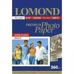 Foto papīrs Lomond Premium 260 g/m² 10×15 cm Super Glossy 500 loksnes