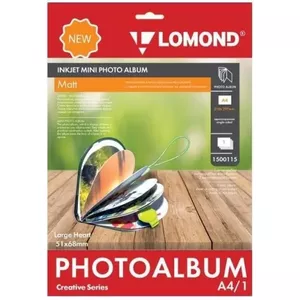 Mini fotoalbums Lomond Large Heart Matte 51×68 mm, kabatas mazajiem attēliem