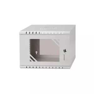 LEXI-Net 10" настенный шкаф Basic 4U, ширина 320 мм, глубина 300 мм, стеклянная дверь, без задней стенки, сварной, серый