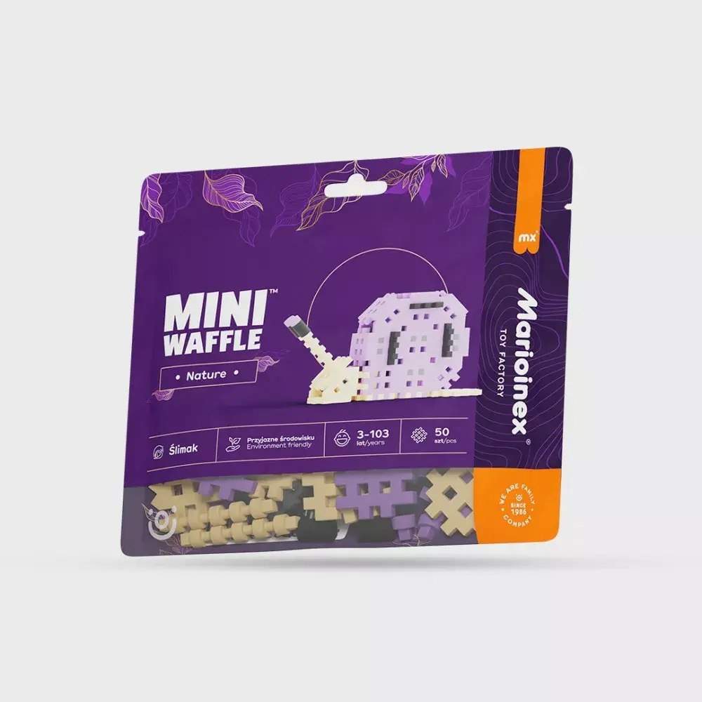 Marioinex Blocks Mini waffle nature - Gliemezis, 50 daļas Photo 2