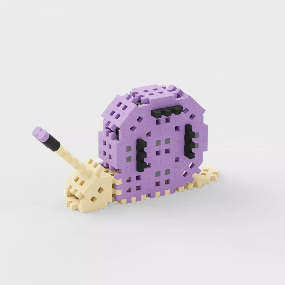 Marioinex Blocks Mini waffle nature - Gliemezis, 50 daļas Photo 3