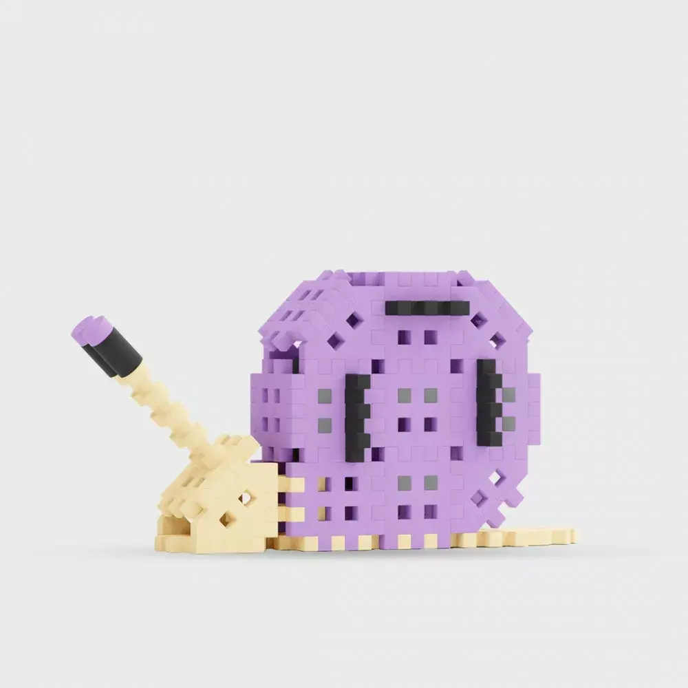 Marioinex Blocks Mini waffle nature - Gliemezis, 50 daļas Photo 4