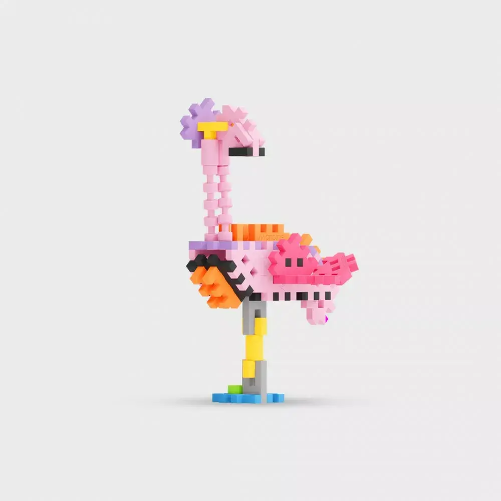 Marioinex Blocks Mini Waffle Nature - Flamingo, 50 gab. Photo 3