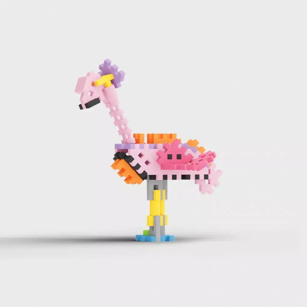 Marioinex Blocks Mini Waffle Nature - Flamingo, 50 gab. Photo 4