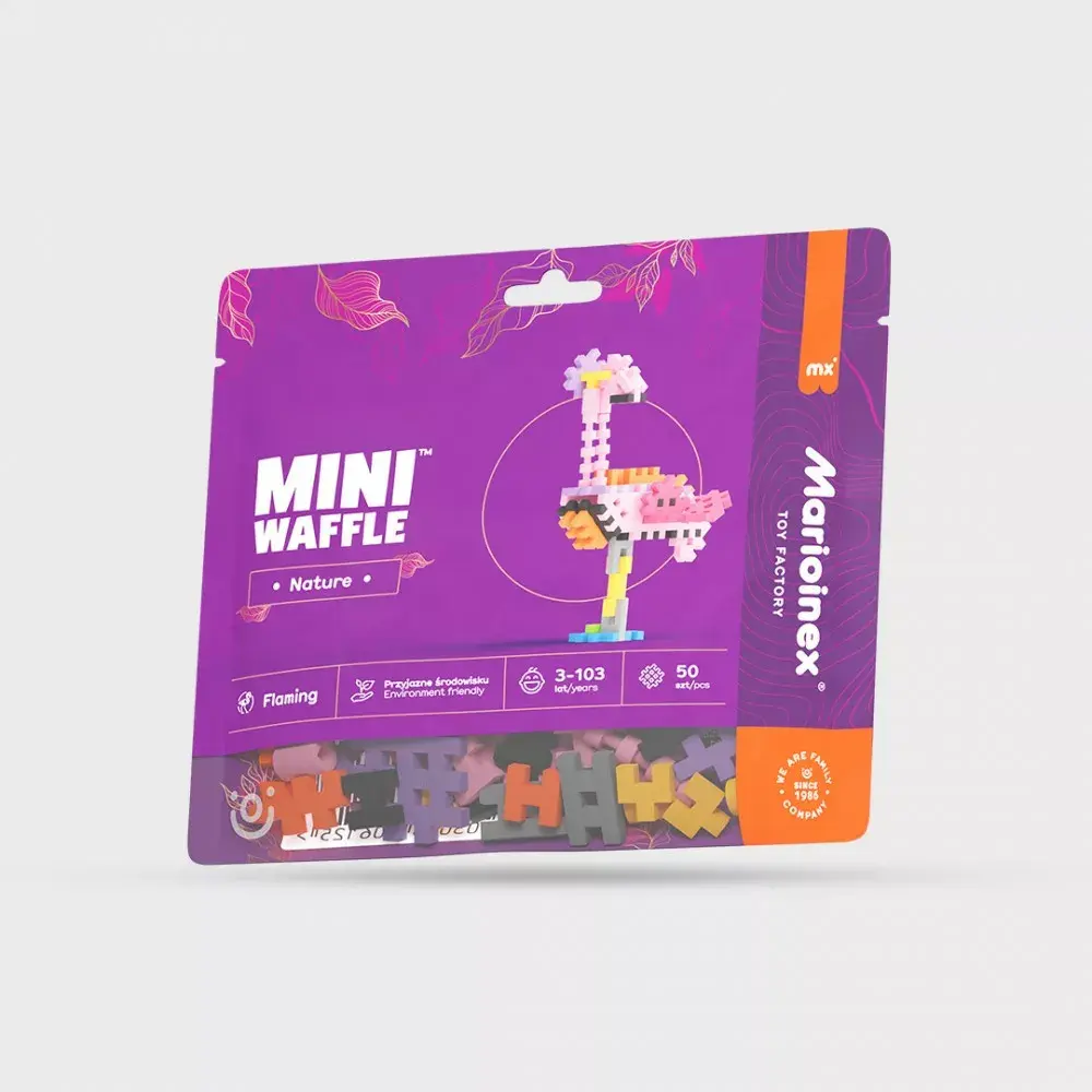 Marioinex Blocks Mini Waffle Nature - Flamingo, 50 gab. Photo 5