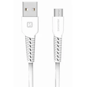 Swissten 71505521 USB kabelis 1 m USB A Micro-USB A Balts