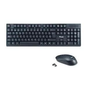 Equip 245221 клавиатура Мышь входит в комплектацию Беспроводной RF QWERTY Испанский Черный