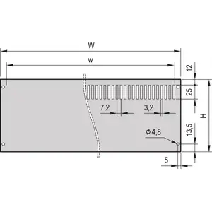Back panel SCHROFF RUECKWAND 3HE 42TE PERFOR for 3U enclosure, 42 TE perforated