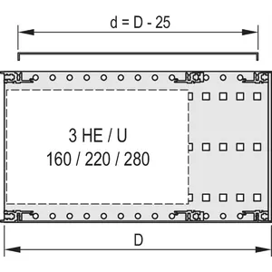 Vāciņš SCHROFF ABDECKBLECH EMC 84TE 415T 2ST — universāls, paredzēts īpašiem plates dziļumiem