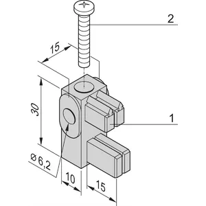Mounting with Insulation Stop for Busbar 1–2 Poles SCHROFF 20100030