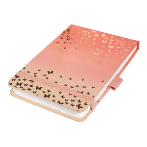 Writing notebook Sigel Jolie JN346 A6+ 79 sheets Apricot Black Orange