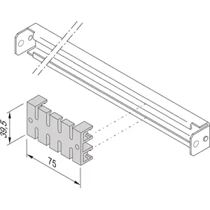 Cable management strip SCHROFF 60118472 for C-profile rail, set of 5 pieces