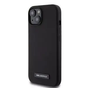 Чехол Karl Lagerfeld из жидкого силикона для iPhone 15 черный с MagSafe