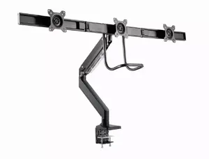 Desk monitor mount GEMBIRD MA-DA3-03, 3-arm, gas spring, VESA 75–100x100, supports 3 displays up to 27", max 18 kg, black
