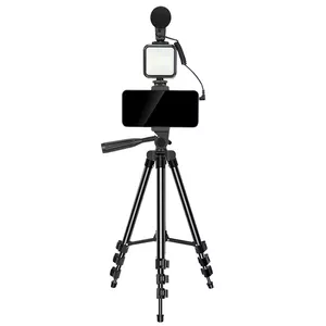 Elight M5 Vlog Telefona Fix Video &amp; Foto komplekts ar Led gaismu / Mikrofonu / Statīvu 1.3m / pulti