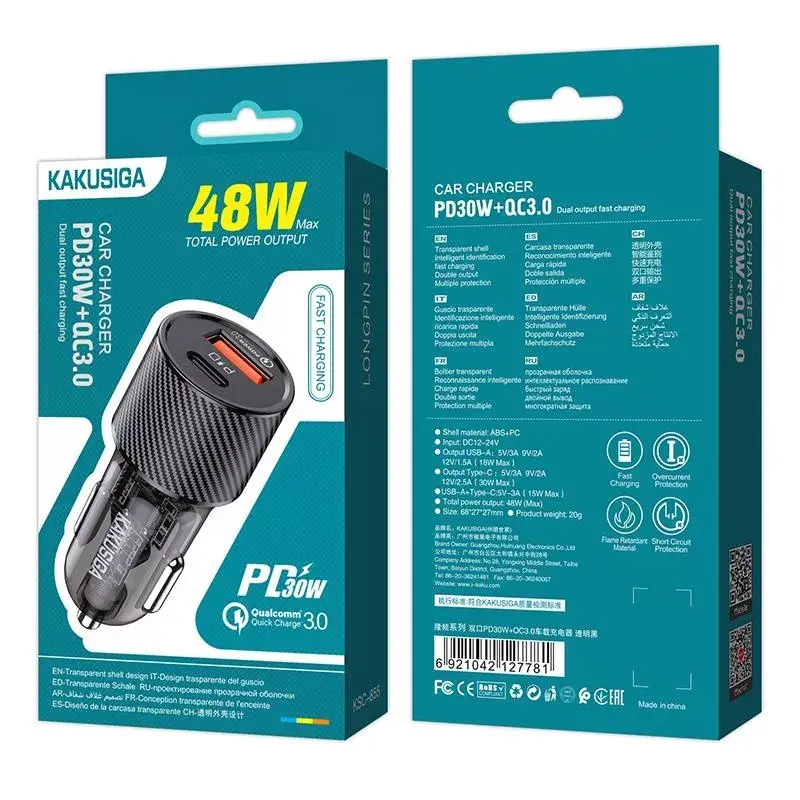 Auto lādētājs iKaku KSC-855 PD30W QC3.0 Photo 8