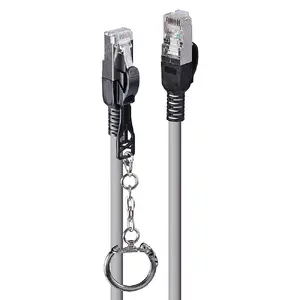 Network Cable Lindy 0.5m Cat.6A RJ-45 S/FTP Grey