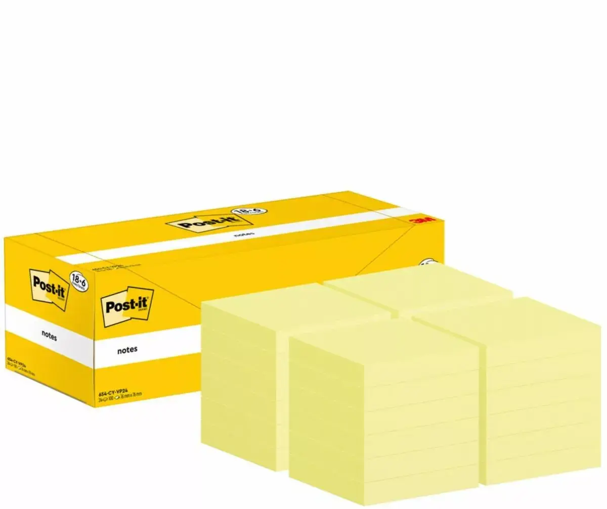 3M Post-It 654-CY-VP24 kvadrātlapas 76×76 mm Photo 3