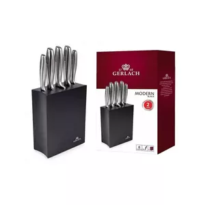 Kitchen Knife GERLACH Set of 5 in Block Modern Black