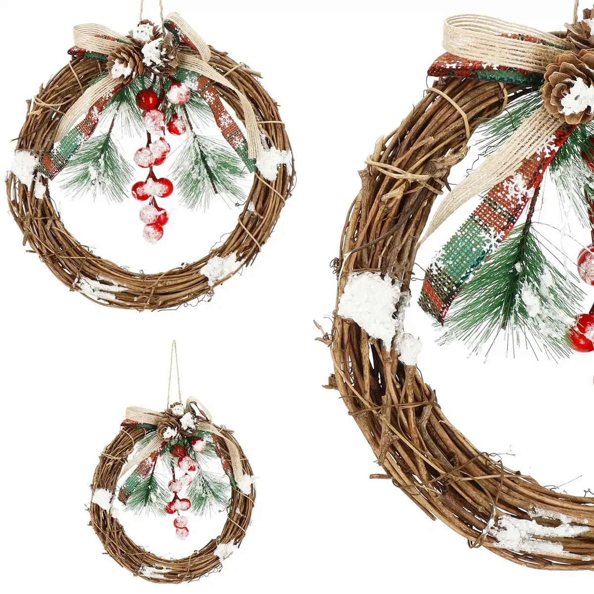 Springos CA1021 Artificial Christmas Wreath 19 cm Photo 3