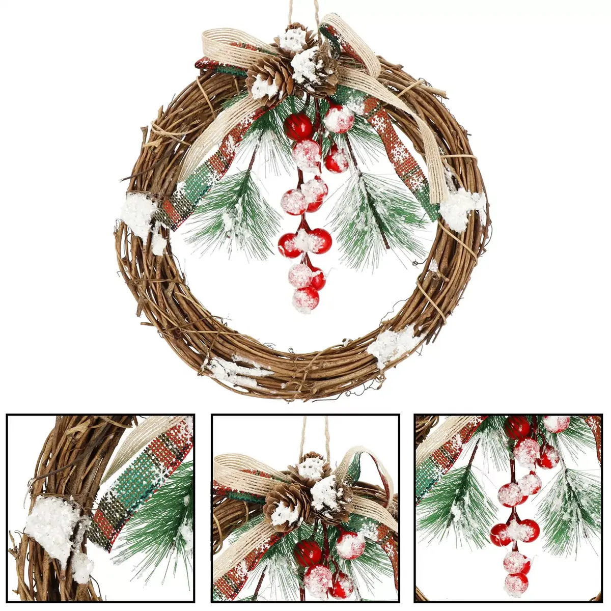 Springos CA1021 Artificial Christmas Wreath 19 cm Photo 9