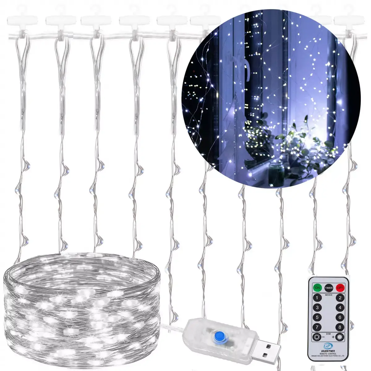 Gaismas virtene Springos CL4023 — 300 LED, 3×3 m Photo 4
