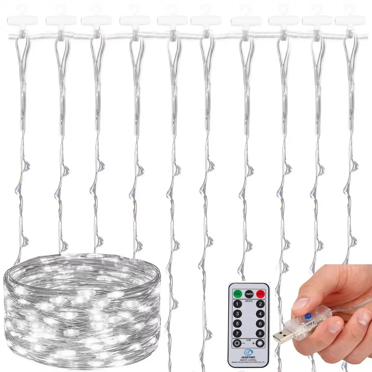 Gaismas virtene Springos CL4023 — 300 LED, 3×3 m Photo 5