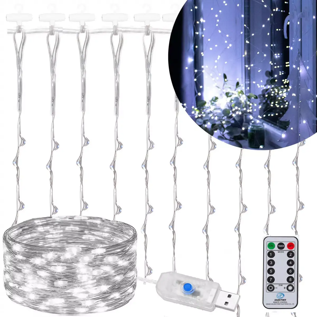 Gaismas virtene Springos CL4023 — 300 LED, 3×3 m Photo 8