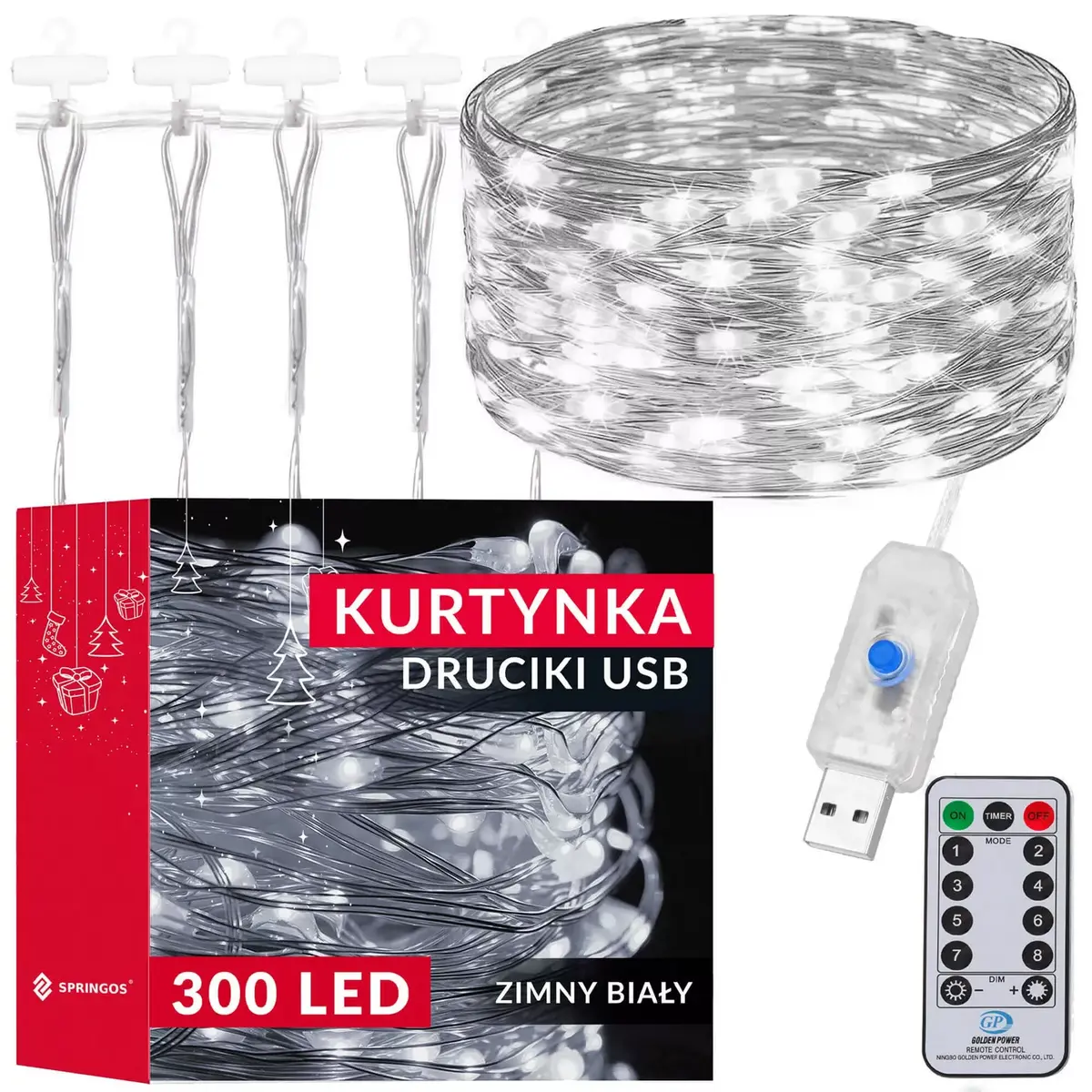 Gaismas virtene Springos CL4023 — 300 LED, 3×3 m Photo 9