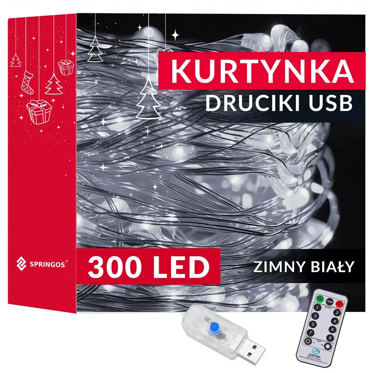 Gaismas virtene Springos CL4023 — 300 LED, 3×3 m Photo 10