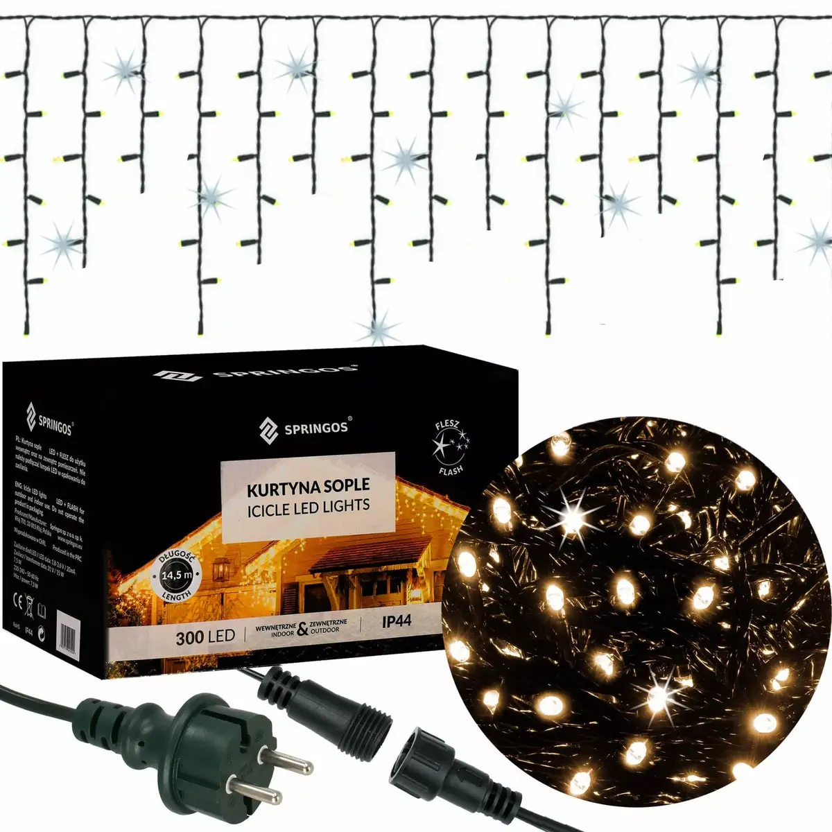 LED aizkars Springos CL4037 — 300 spuldzītes Photo 4