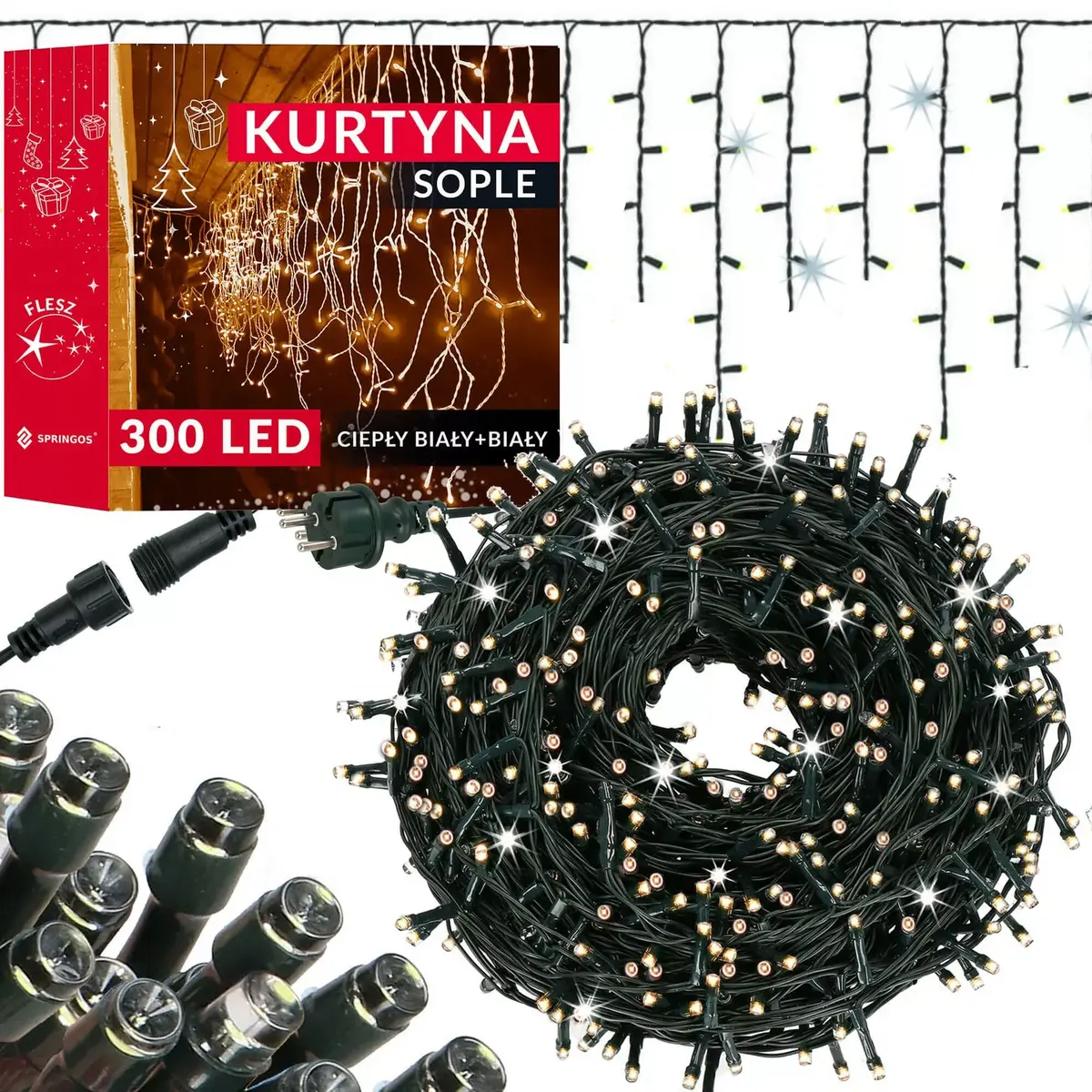 LED aizkars Springos CL4037 — 300 spuldzītes Photo 6