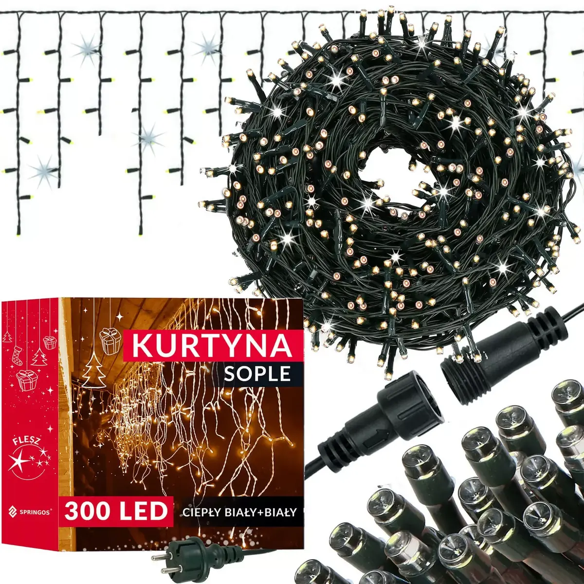 LED aizkars Springos CL4037 — 300 spuldzītes Photo 7