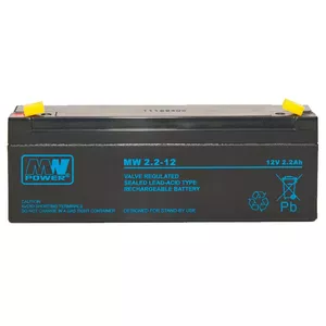 UPS battery MW Power MW 2.2-12 — Sealed Lead Acid (VRLA), 12 V, 2.2 Ah, 1 pc, black