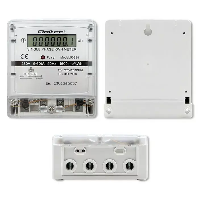 Vienfāzes elektroniskais skaitītājs QOLTEC 50888 230V Photo 2