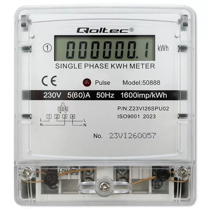 Vienfāzes elektroniskais skaitītājs QOLTEC 50888 230V Photo 4