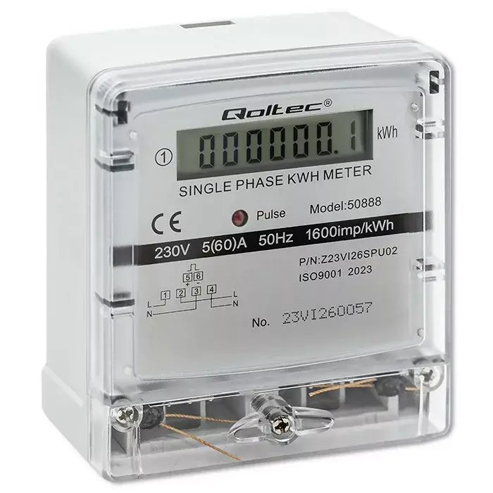 Vienfāzes elektroniskais skaitītājs QOLTEC 50888 230V Photo 7