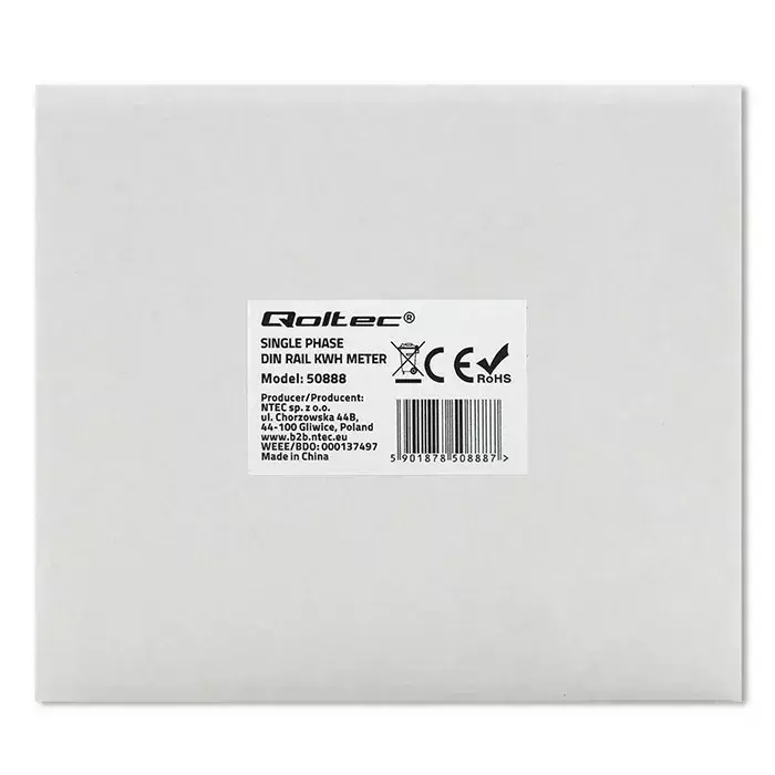Vienfāzes elektroniskais skaitītājs QOLTEC 50888 230V Photo 9