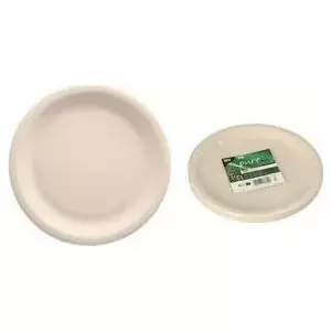 Disposable round plate Papstar 89225 Ø180 mm made from agricultural waste