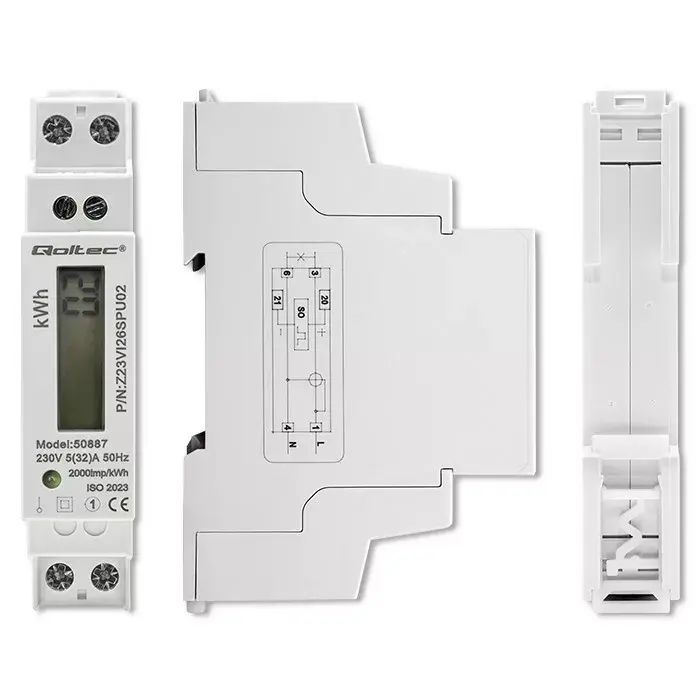 Elektrības skaitītājs QOLTEC 50887 1-fāze 230V Photo 2