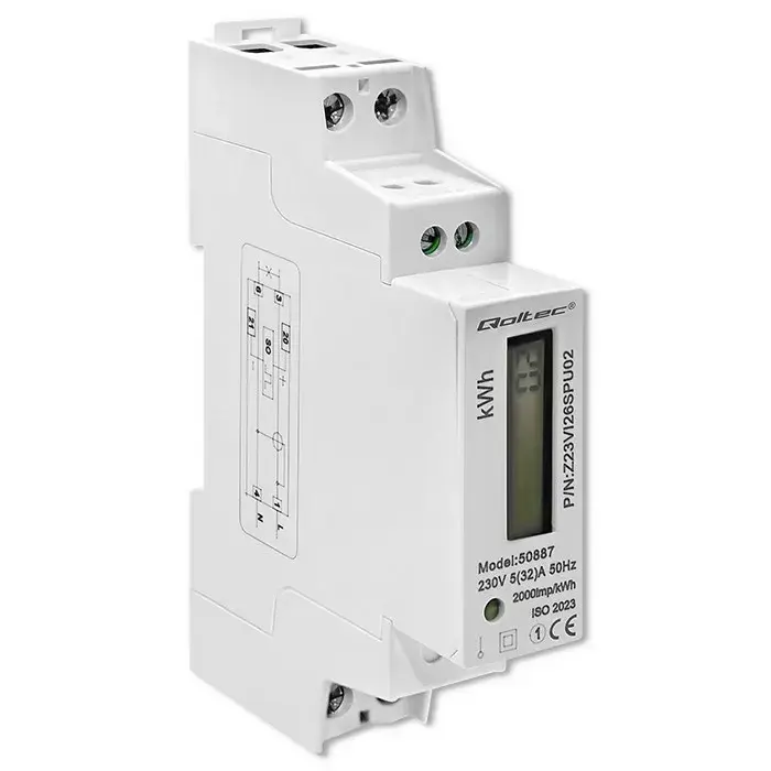 Elektrības skaitītājs QOLTEC 50887 1-fāze 230V Photo 5
