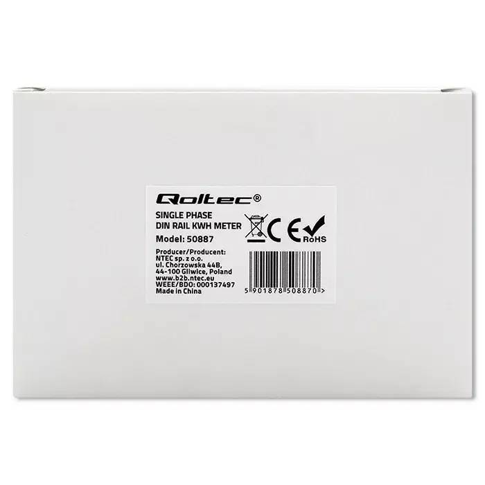 Elektrības skaitītājs QOLTEC 50887 1-fāze 230V Photo 9