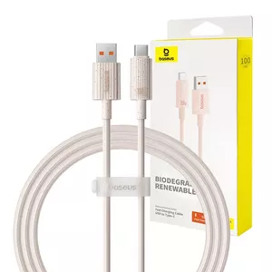 USB to USB-C Fast Charging Cable Baseus Habitat Series 1 m 100W (pink)