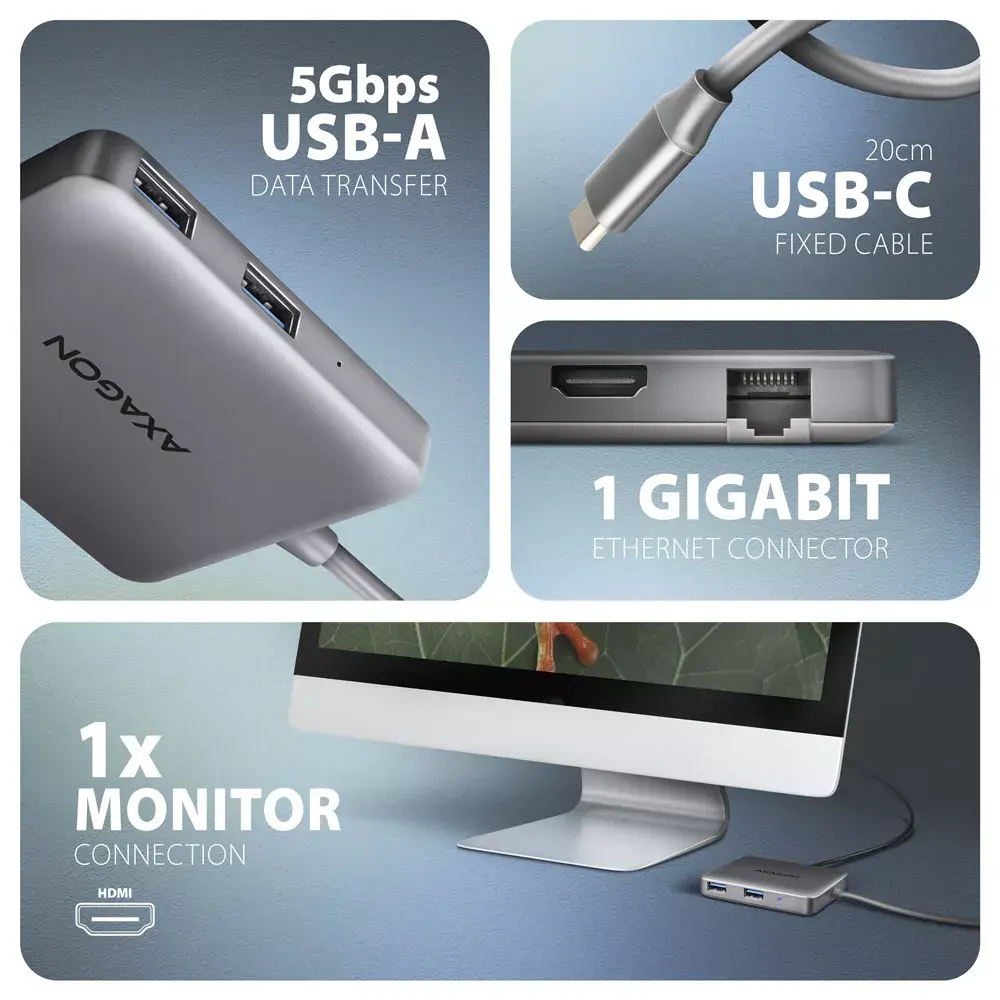 AXAGON USB-C 5in1 Hub HMC-5HL Photo 3