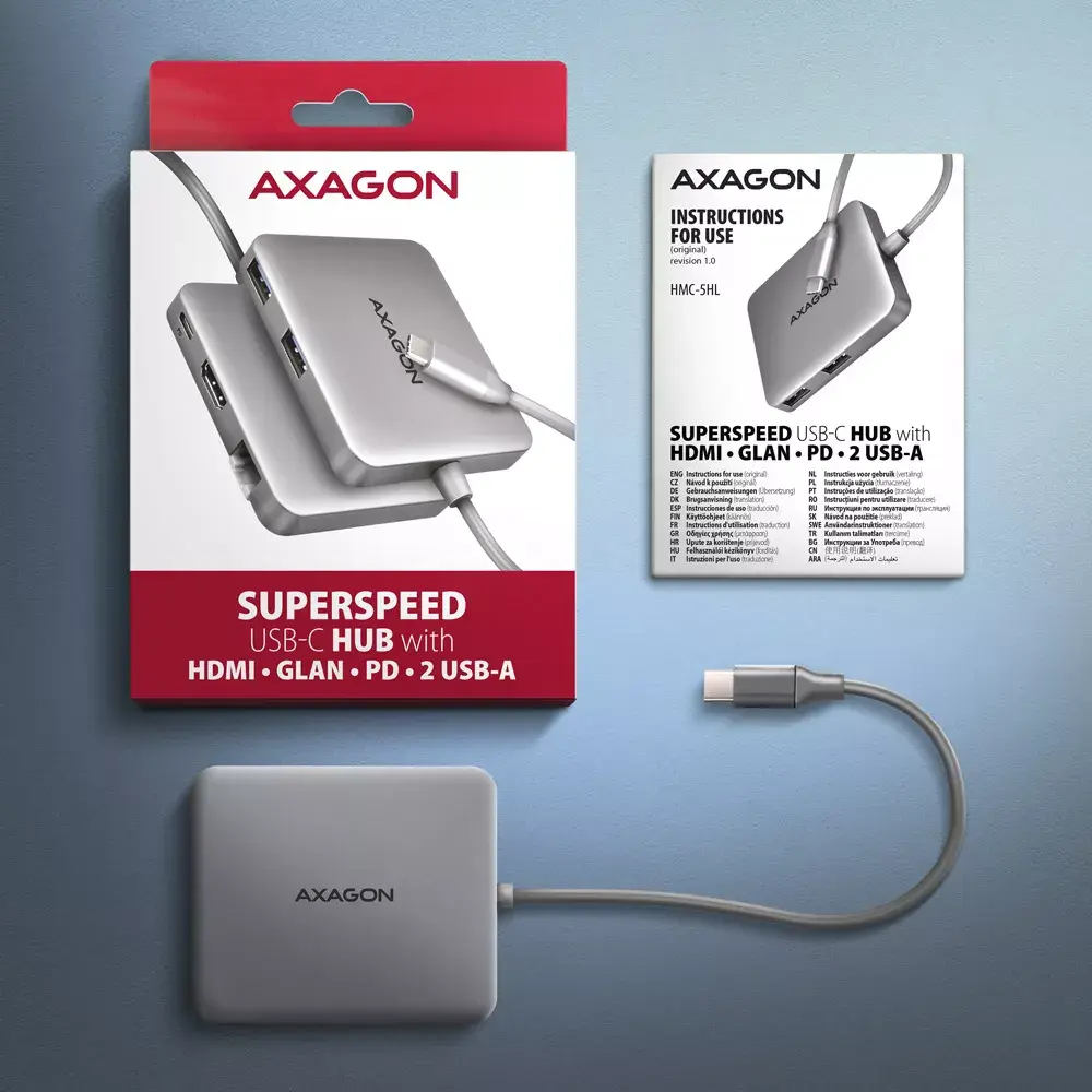 AXAGON USB-C 5in1 Hub HMC-5HL Photo 6