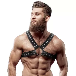 Нагрудная портупея FETISH SUBMISSIVE ATTITUDE D-235867 из экокожи со шипами