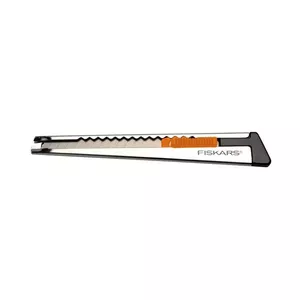 Utility knife Fiskars 1004619 with stainless steel snap-off blade, black handle