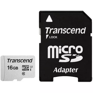 Flash Memory Transcend 16GB MicroSDHC SD Card TS16GUSD300S-A